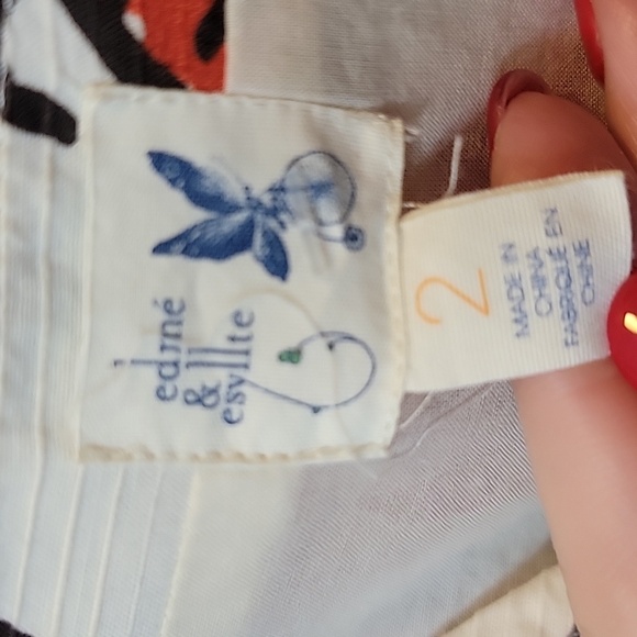 Anthropologie Edmé & Esyllte "Salty Seas" Lobster Print Party Dress Size 2 - Picture 8 of 8